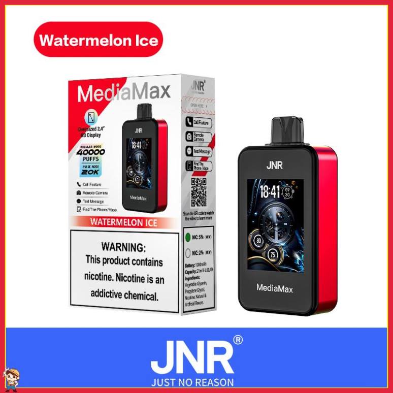 JNR MediaMax 40k Puff Z4NJ18 Watermelon Ice vape smoke