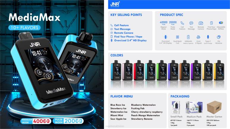 JNR MediaMax 40k Puff Z4NJ19 Miami Mint vape shop astana e-liquid