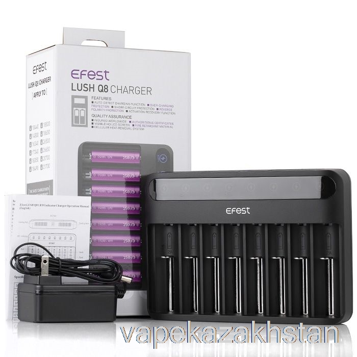 Vape Smoke Efest LUSH Q8 8 Bay Intelligent Battery Charger